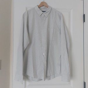 Polo Jeans by Ralph Lauren Button Down Shirt XL Blue/White pinstripe
